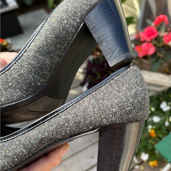 Naturalizer Ladies Size 8.5M Black & Grey Tweed Peep Toe Pumps - Picture 11 of 11